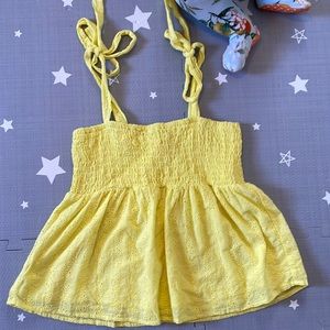 Womens pink lily yellow size large tank top